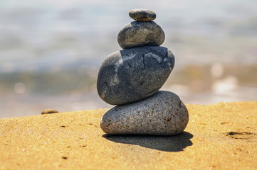 Fototapeta na wymiar sea pebbles on beach sand