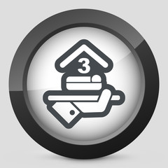 Hotel icon. Triple bedroom.