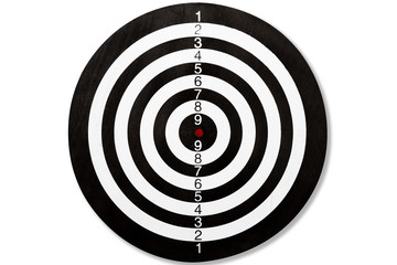 Top view of Target dart board. Business target or goal success and winner concept.