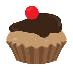 Isolated colored cupcake icon