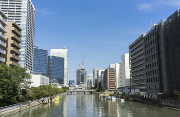Fototapeta na wymiar view of canal side shibaura tokyo