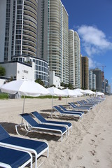 Miami Beach Chaises with Umbrella