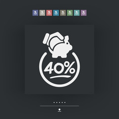 40% Discount label icon