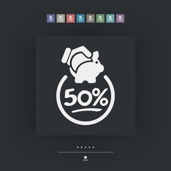 50% Discount label icon