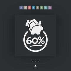 60% Discount label icon