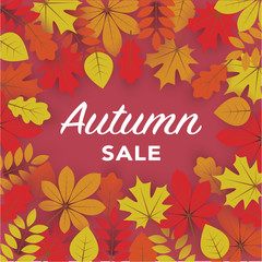 Abstract Vector Illustration Background with Falling Autumn Leavs