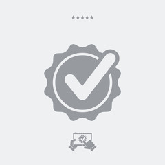 Checkmark certificate flat icon