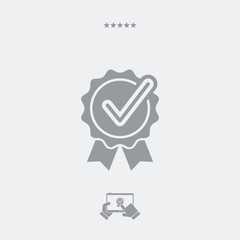 Checkmark certificate flat icon