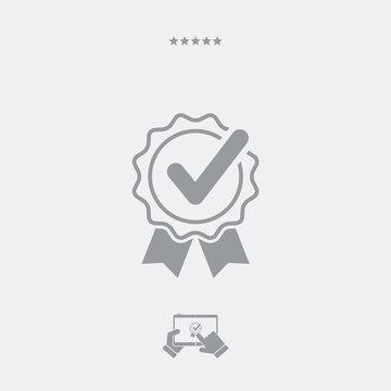 Checkmark certificate flat icon