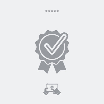 Checkmark certificate flat icon