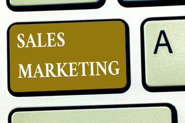 Text sign showing Sales Marketing. Conceptual photo introducing product or service in order to get bought.