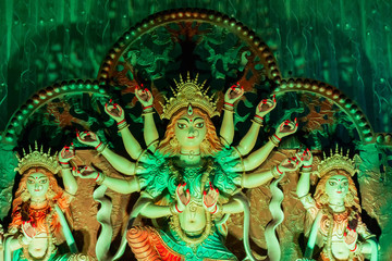 Durga idol at Puja Pandal, Durga Puja festival