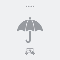 Umbrella button - Minimal vector icon