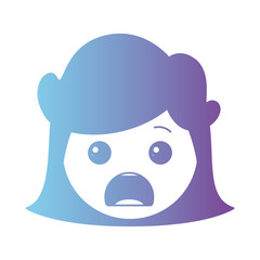 cartoon woman angry head kawaii character