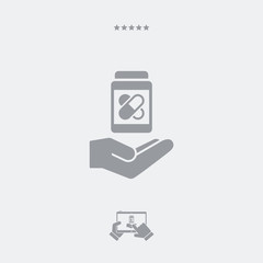 Fototapeta premium Medical pills - Minimal flat icon