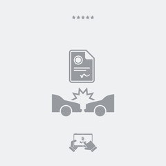 Car crash document - Vector web icon