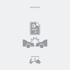 Car insurance payment - Euro - Vector web icon
