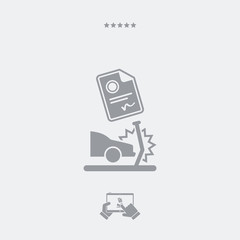 Car crash document - Vector web icon