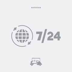 International services 7/24 - Vector web icon
