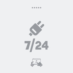 Fototapeta premium 7/24 network services - Vector web icon