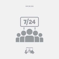 Team services 7/24 - Vector web icon