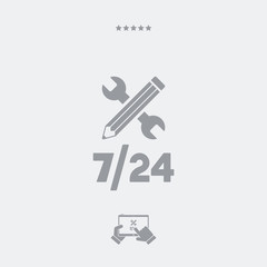 Assistance services 7/24 - Vector web icon