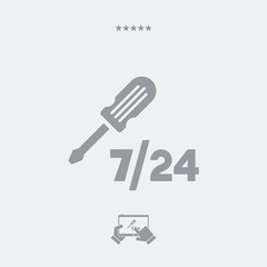 Assistance services 7/24 - Vector web icon