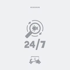 Antivirus service 24/7 - Minimal vector icon