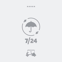 Steady protection services 24/7 - Vector web icon