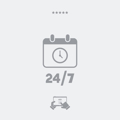 Calendar icon - 24/7 services - Vector web icon