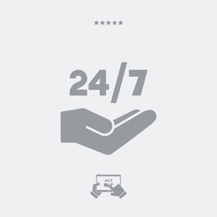 Obraz premium Steady services 24/7 - Vector web icon