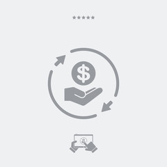 Steady money services - exchange or transfer - Vector web icon