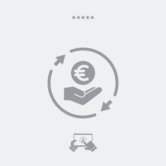 Steady money services - exchange or transfer - Vector web icon