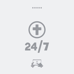 Religious services 24/7 - Vector web icon