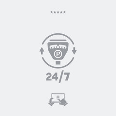 Steady parking service 24/7 - Vector web icon