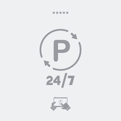 Steady parking service 24/7 - Vector web icon