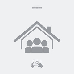 Cohabitation concept - Vector web icon