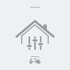Home satellite receiver - Vector web icon