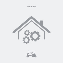 Home satellite receiver - Vector web icon