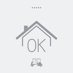 Real estate or hotel concept - Confirm of client decision - Vector web icon