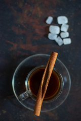 Cinnamon on coffee cup