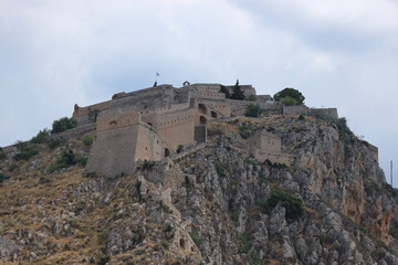 Walls and bastions of Palamidi fortress, Nafplio, Peloponnese, Greece