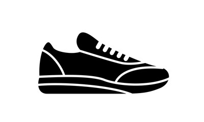 Running shoes icon fitness. Simple style sneaker.