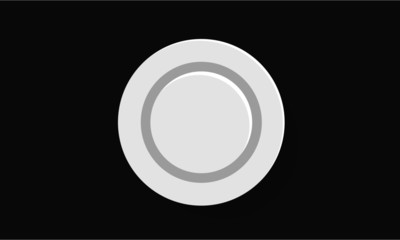 Vector illustration of a plate. Isolated empty round white plate