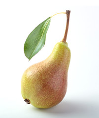  fresh, yellow, pear on white background © KM