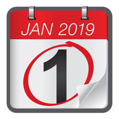 Vector illustration of new year calendar.