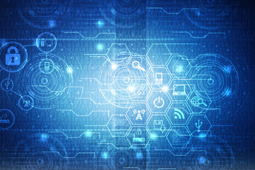 2d illustration technology background