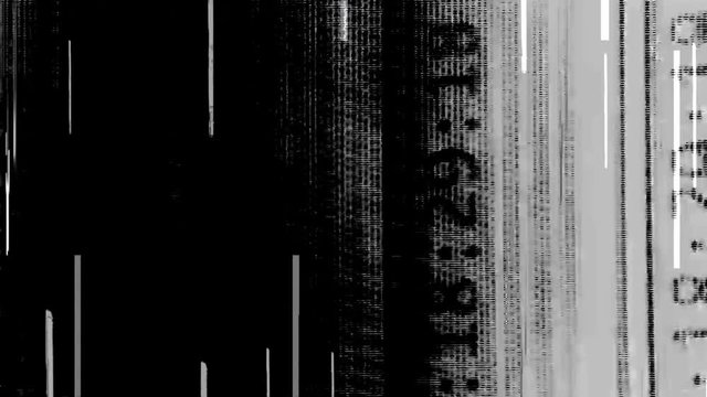 Artistic graphic mask including video footage, computer generated elements and analog glitches mixed together.