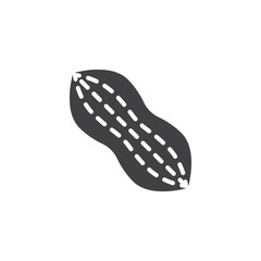Peanut shell vector icon. filled flat sign for mobile concept and web design. arachis simple solid icon. Symbol, logo illustration. Pixel perfect vector graphics