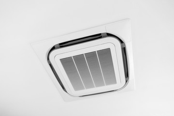 Ceiling mounted air conditioning.